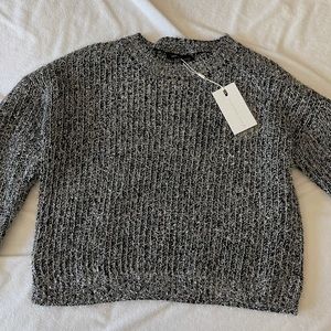 Silver/Black Crew Neck Sweater WITH TAGS!